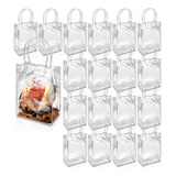 20 Sacola Praia Bolsa Plástica Alça Cristal Pvc Transparente