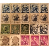 20 Selos Antigos Raros Estados Unidos Usa Washington Lincon 