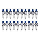 20 Un Filtro Regulador De Pressão Com Manômetro E Suporte 1/4 Bsp Para Ar Comprimido