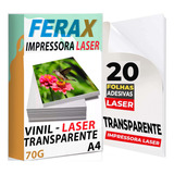 20 Vinil Adesivo Transparente 100% A4