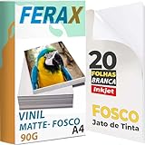 20 Adesivos Vinil A4 Imprimível Premium