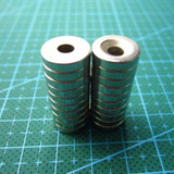 20 Anel Imã Neodímio Pastilha 14mm X 3mm Com Furo 4mm N52