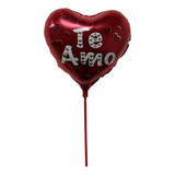 20 Balão Metalizado Coração Vermelho Te Amo