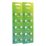 20 Baterias Pilhas Alcalina Lr44 1 5v Cartela Blister Elgin