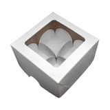 20 Caixa Branca 4 Brigadeiro Doces C visor Decorado 8x8x4