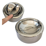 20 Cinzeiro De Inox Anti cheiro Anti vento S Fumaça C Tampa