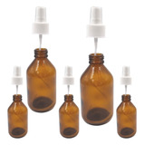 20 Frasco Ambar 60 Ml Vidro Válvula Spray Formulas Xaropes