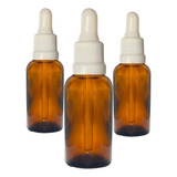 20 Frasco Gotejador Conta Gota Vidro Âmbar 30ml Tampa Lacre