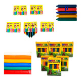 20 Giz De Cera 05 Cores 20 Massinha De Modelar 06 Cores