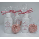 20 Kits Madrinha Hidratante Sabonete Casamento Rose