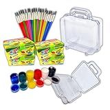 20 Maletinha Acrilica Cristal 20 Cx De Tinta Guache 20 Pinceis Kit Pintura Infantil Menina Menino Presente Para Criança Desenhar Pintar