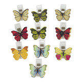 20 Mini Prendedor Tecido Clip Borboleta Patchwork Artesanato