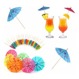 20 Palito Coquetel Guarda Sol Chuva Sombrinha Enfeite Drink Cor Sortido Guarda Chuva