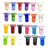20 Pcs Prendedor De Chupeta Clip Jacaré 1 Para Cada Cor