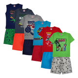 20 Pçs Roupa Infantil Menino 10 Bermuda 10 Camiseta Atacado