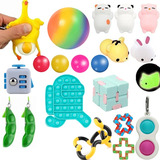 20 Pçs set Pop It Fidget Sensorial Stress Relief Toys Kit