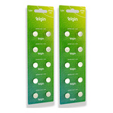20 Pilhas Baterias Lr55 Elgin Lr1120 Alcalina 2 Cartelas