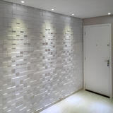 20 Placas 3d Pvc Revestimento De Parede 50x50 5 M Cor Pixel Branco