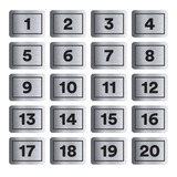 20 Placas Número Porta Apartamento 4x3 Em Inox Impressão Uv