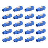 20 Powercon Cabo Fêmea Linha Azul Tipo Neutrik Plug Nac3fca