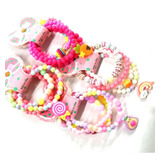 20 Pulseira Miçangas C pingente Colorido Elástico Infantil