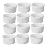 20 Ramekin Branco Canelado 200 Ml Porcelana Para Buffet