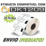 20 Rolos Dk 1209 Etiqueta Compatível Brother Dk1209