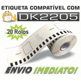 20 Rolos Etiqueta Compatível A Dk 2205 62mmx30m Para Ql800