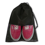 20 Sacos Para Sapatos Porta Sapato Preto 36x28cm C Visor
