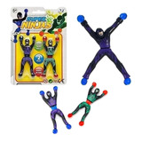 20 Uni Boneco Ninja Gruda Parede Homem Geleca Cartela