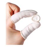 20 Unidades Protetor Dedos Das Mãos Dedeira Borracha Látex Cor Branco Liso
