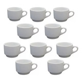 20 Xicaras Café 170ml Porcelana Branca Empilhavel Cafeteira