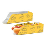  200 Emb Metalizada P/ Hot Dog Aberta + 200 Cx Pastel 30cm