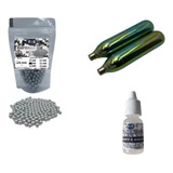 200 Esferas Airsoft 6mm + 2 Cilindros Co2 + Silicone