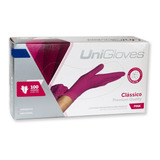 200 Luva Latex Rosa Pink Com Pó Unigloves 2 Cx