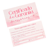 200 Certificados Cartões De Garantia Para Jóais E Semijoias