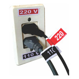 200 Etiquetas Adesivas De Voltagem Cabo Tomada 110v 220v