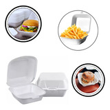 200 Hamburgueira De Isopor Grande Branca Delivery Lanches