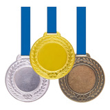 200 Medalhas Metal 55mm Lisa Ouro Prata Bronze