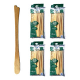 200 Mexedores Misturador De Drink Em Madeira Longo Big 18cm