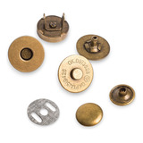 200 Pares Botão Ima Magnético Rebite 1 Lado 14mm Ouro Velho