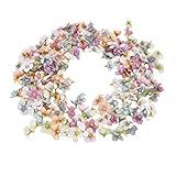 200 Pcs Faux Mini Flower Heads Fake Multicolor Silk Flower Artificial Fabric Peony Daisy Rose Plum Para Decoração De Casamento Colorful Craft Para Acessórios De Bolo De Festa
