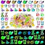 200 Peças Luminosas Mini Patos De Resina Minúsculo Sapo Flamingo Que Brilham No Escuro Animais Cogumelo Coelho Golfinho Casa De Boneca Paisagem Jardim Micro Decoração Aquário Vaso Estatueta Tartaruga