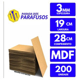 200 Placa Quadro Chapa Mdf Cru 3mm A4 19x28 Artesanato