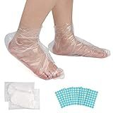 200 Unidades De Forros De Cera De Parafina Para Os Pés Sacos De Plástico Segbeauty Meias De Banho De Parafina Forros De Botas De Terapia De Cera Quente Com 200 Adesivos De Fechamento Confortável Para Máquina De Cera De Parafina Therabath