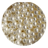 2000 Perolas Abs 8mm Com Furo Passante Pacote 500 Gramas Comprimento 8 Mm Asas Da Fé Cor Creme Diâmetro 8 Mm