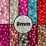 2000 Perolas Abs 8mm Com Furo Passante Pacote 500 Gramas