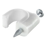 2000pcs Grampo Fixa Fio Cabo Coaxial Miguelão 6mm Branco