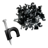 2000pcs Grampo Fixa Fio Cabo Coaxial Miguelao 6mm Preto