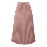 2022 Saia Midi Plissada Rodada Evangélica Moda Feminina